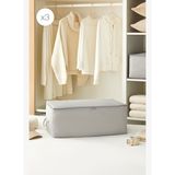 Ocean Home Textile 3'lü Orta Boy Gri Balıksırtı Hurç Set 52 x 28 x 21 cm
