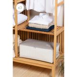 Ocean Home Textile 3'lü Orta Boy Gri Çizgili Stuff & Things Hurç Set 52 x 28 x 21 cm