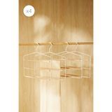 Ocean Home Textile 4 Adet 3 Katlı Ahşap Destekli Mat Beyaz Metal Elbise Kıyafet Askısı, Giysi Askısı 32x36.5x0.47