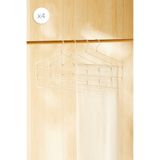 Ocean Home Textile 4 Adet 3 Katlı Ekru Renk Kumaş Kaplı Metal Elbise Kıyafet Askısı, Giysi Askısı 42x41x0.5