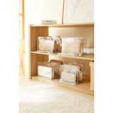 Ocean Home Textile 4 Adet Ayarlanabilir 4 Bölmeli Şeffaf Raf Düzenleyici, Çanta Düzenleyici 36x24x21