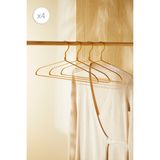 Ocean Home Textile 4 Adet Gold Metal Elbise Kıyafet Askısı, Giysi Askısı 21.5x42x1 cm - Altın