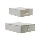 Ocean Home Textile 45x55x18 / 55x70x18 cm 2'li Gri Balıksırtı Destekli Hurç Set