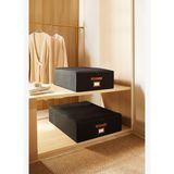 Ocean Home Textile 45x55x18 / 55x70x18 cm 2'li Siyah Renk Jüt Destekli Kutu Hurç Set