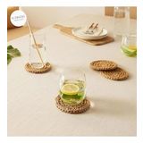 Ocean Home Textile 4lü Bej Renk Rafya Bardak Altlığı Ø 11 Cm