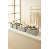 Ocean Home Textile 4'lü Bölmeli Petek Gri Çekmece İçi Dolap Çamaşır Düzenleyici Katlanır Saklama Kutusu Organizer Set - 2*13x28x12 + 2*28x28x13 cm