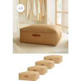 Ocean Home Textile 4'lü Büyük Boy Jüt Baza Altı Hurç Set 62 x 46 x 22 cm - Naturel - 4 Adet