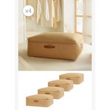 Ocean Home Textile 4'lü Büyük Boy Jüt Baza Altı Hurç Set 62 x 46 x 22 cm