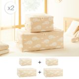 Ocean Home Textile 4'lü Çocuk Odası Sevimli Balina Hurç Set 2 Adet 30 x 22 x 18 / 2 Adet 52 x 28 x 21 cm