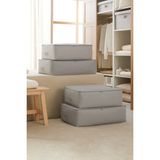 Ocean Home Textile 4'lü Gri Balıksırtı Baza Altı Yastık Yorgan Kazak Hurcu , Hurç - 2 Adet 62 x 46 x 22 + 2 Adet 74 x 46 x 22 cm - 4 Adet