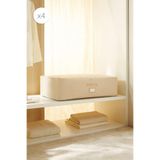Ocean Home Textile 4'lü Mega Boy Bej Balıksırtı Baza Altı Hurç Set 74 x 46 x 22 cm