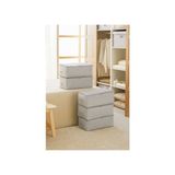 Ocean Home Textile 5 Adet Orta Boy Gri Balıksırtı Baza Altı Kazak Pike Battaniye Hurcu 52x28x21 cm - 52 x 28 x 21 cm
