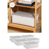 Ocean Home Textile 5 Adet Orta Boy Gri Çizgili Stuff & Things Baza Altı Kazak Pike Battaniye Hurcu 52x28x21 cm - Açık Gri - 52 x 28 x 21 cm