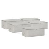 Ocean Home Textile 52x28x21 cm 5'li Orta Boy Gri Balıksırtı Hurç Set