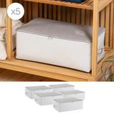 Ocean Home Textile 52x28x21 cm 5'li Orta Boy Gri Çizgili Stuff Things Hurç Set