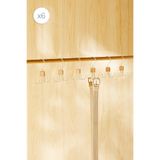Ocean Home Textile 6 Adet 6 Kancalı Mat Beyaz Kauçuk Kaplamalı Metal Çok Amaçlı Kravat Kemer Aksesuar Askısı 14x7