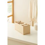 Ocean Home Textile 6 Bölmeli Bej Çekmece İçi Dolap Çamaşır Düzenleyici Katlanır Saklama Kutusu Organizer 13x28x13 cm - Açık Bej - 1 Adet - 13 x 28 x 13 cm