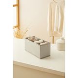 Ocean Home Textile 6 Bölmeli Gri Çekmece İçi Dolap Çamaşır Düzenleyici Katlanır Saklama Kutusu Organizer - 1 Adet - 13 x 28 x 13 cm