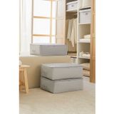 Ocean Home Textile 62x46x22 cm 3'lü Büyük Boy Gri Balıksırtı Baza Altı Hurç Set