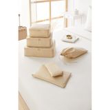 Ocean Home Textile 6'lı Bej Balıksırtı Valiz Düzenleyici Bavul İçi Organizer Set - Açık Bej