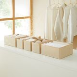 Ocean Home Textile 6'lı Bej Çocuk Odası Dolap Çekmece İçi Çamaşır Düzenleyici Katlanır Saklama Kutusu Organizer Set