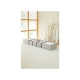 Ocean Home Textile 6'lı Gri Çekmece İçi Dolap Çamaşır Düzenleyici Çocuk Odası Katlanır Saklama Kutusu Organizer Set - 28x28x13 + 28x13x13 +14x14x13 - 2 Adet - Açık Gri