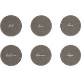 Ocean Home Textile 6'li Gri Renk Deri Bardak Altlığı Ø 10 cm - Çok Renkli
