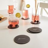 Ocean Home Textile 6li Gri Renk Deri Bardak Altlığı Ø 10 Cm