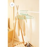 Ocean Home Textile 6'lı Mint Renk Kumaş Kaplı Metal Bebek Giysi Askısı, Elbise Askısı 19.5x30x0.3