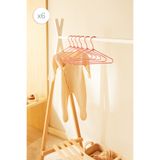 Ocean Home Textile 6'lı Pembe Renk Kumaş Kaplı Metal Bebek Giysi Askısı, Elbise Askısı 19.5x30x0.3
