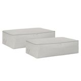 Ocean Home Textile 74x46x22 cm 2'li Mega Boy Gri Balıksırtı Baza Altı Hurç Set