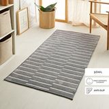 Ocean Home Textile 80x150 cm Gri Renk Çizgi Desenli Şönil Halı Kilim