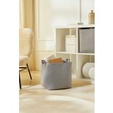 Ocean Home Textile Antrasit Dokulu Dolap İçi Çamaşır Oyuncak Düzenleyici Katlanır Saklama Sepeti Organizer 30x30x30