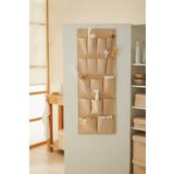 Ocean Home Textile Bej 16 Cepli Çok Amaçlı Askılı Dolap İçi Banyo Mutfak Düzenleyici Terlik Organizer 45x125