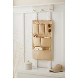 Ocean Home Textile Bej 6 Cepli Çok Amaçlı Askılı Duvar Tipi Dolap İçi Banyo Mutfak Düzenleyici Organizer 35x65 cm