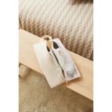 Ocean Home Textile Bej Fileli Oxford Kumaş Ayakkabı Düzenleyici Organizer Dolap İçi Seyahat Taşıma Çantası Ayakkabı Hurcu 22x40x9