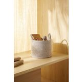 Ocean Home Textile Bej Kırçıllı Dolap İçi Çamaşır Oyuncak Düzenleyici Pamuklu Halat Saklama Sepeti Organizer 26x22