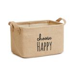 Ocean Home Textile Choose Happy Baskılı Sepet //30x21x18