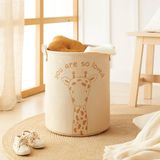 Ocean Home Textile Çocuk Odası Sevimli Zürafa Jüt Keten Kumaş Oyuncak Sepeti 33 X 40 Cm