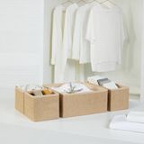 Ocean Home Textile Jüt Çocuk Odası Dolap Çekmece İçi Çamaşır Düzenleyici Katlanır Saklama Kutusu Organizer Set - Kahverengi - 1 Adet