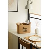 Ocean Home Textile Jüt Dolap İçi Çamaşır Çocuk Odası Oyuncak Düzenleyici Katlanır, Saklama Sepeti Organizer 30x21x18 cm - 30 x 21 x 18 cm - Koyu Bej