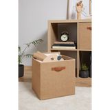 Ocean Home Textile Jüt Dolap İçi Çamaşır Oyuncak Düzenleyici Katlanır Saklama Kutusu Organizer 33x30x33 cm - Koyu Bej - 33 x 30 x 33 cm