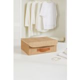 Ocean Home Textile Jüt Kapaklı Dolap Çekmece İçi Takı Çamaşır Katlanır Saklama Kutusu Organizer 30x23x11