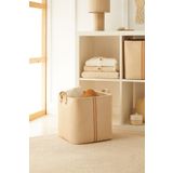 Ocean Home Textile Jüt Keten Kumaş Dolap İçi Çamaşır Oyuncak Düzenleyici Katlanır Saklama Sepeti Organizer 30x30x30