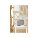 Ocean Home Textile Küçük Boy Gri Balıksırtı Baza Altı Valiz Düzenleyici Hurç 30x22x18 cm - 30 x 22 x 18 cm - 1 Adet