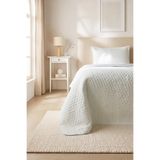 Ocean Home Textile Pamuklu Kapitoneli Açık Mavi Renk Çizgi Desen Tek Kişilik Yatak Örtüsü Seti 1 Adet 180 x 230/1 Adet 50 x 70 cm