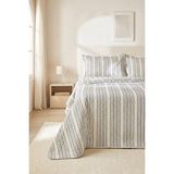 Ocean Home Textile Pamuklu Kapitoneli Antrasit Renk Çizgi Desen Çift Kişilik Yatak Örtüsü Seti 1 Adet 250 x 230 / 2 Adet 50 x 70 cm - 250 x 230 cm