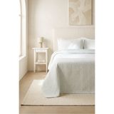 Ocean Home Textile Pamuklu Kapitoneli Mavi/Turkuaz Çizgi Desen Çift Kişilik Yatak Örtüsü Seti 250x230+2* 50x70