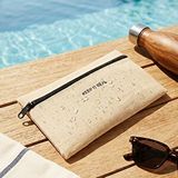 Ocean Home Textile Termal Astarlı Jüt Keten Makyaj Çantası 22 X 14 Cm Bej