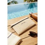 Ocean Home Textile Termal Astarlı Naturel Renk Jüt Keten Makyaj Çantası 22 x 14 cm Seyahat İçin